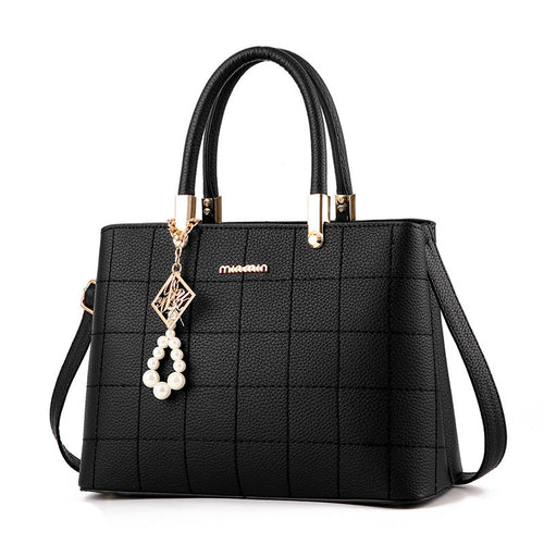 Bolso Tote Bordado Cuadros Gran Capacidad - Bandolera Hombro Mujer