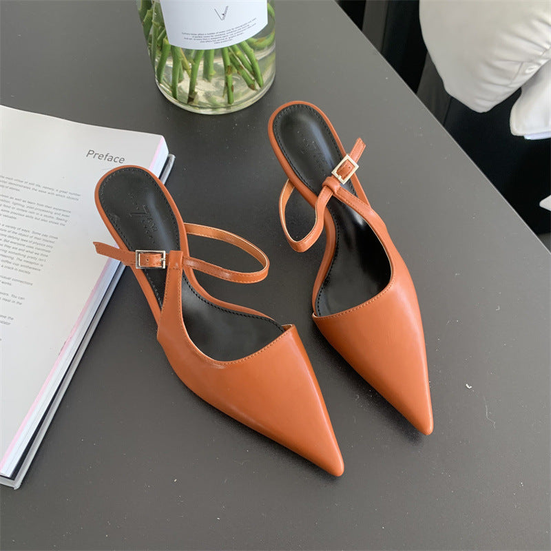 Tacones Stiletto con Hebilla | Punta Fina Retro | Sandalias Sexy Elegantes 2025