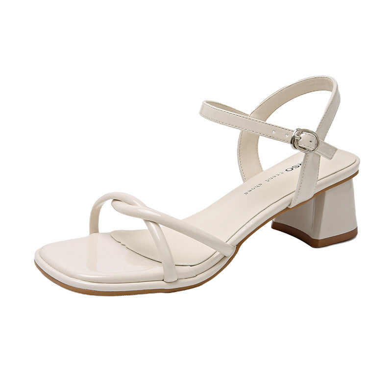 Sandalias de Tacón Medio Estilo Francés | Plateadas Elegantes 2025