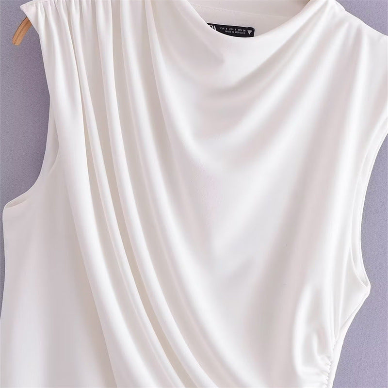 Camiseta Sin Mangas Cuello Redondo — Estilo INS Europeo Mujer 2026