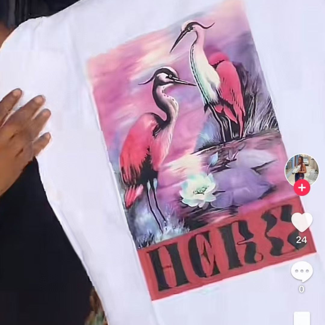 Camiseta Algodón Puro 300g — Estilo Americano Suelta Tendencia Mujer 2026