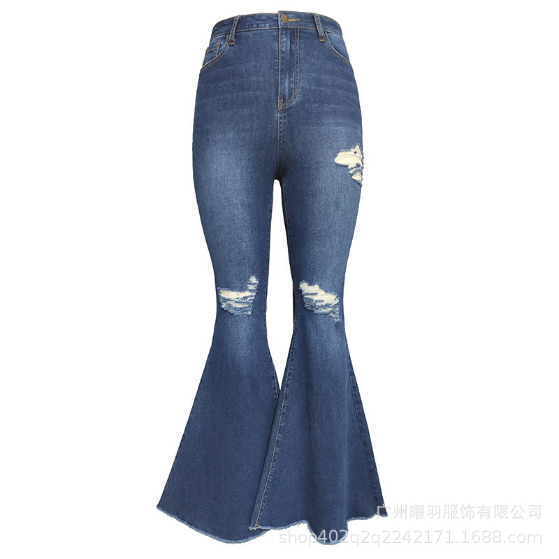 Jeans Acampanados Micro-Flare Cintura Alta — Elásticos Talla Pequeña Mujer