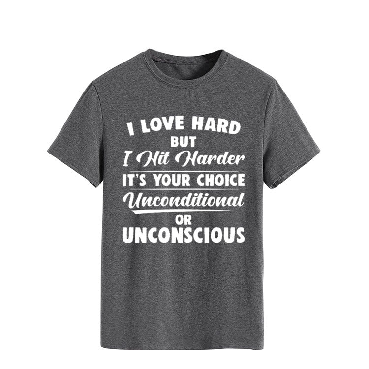 Camiseta Manga Corta Frase — Estilo Americano Casual Mujer 2026