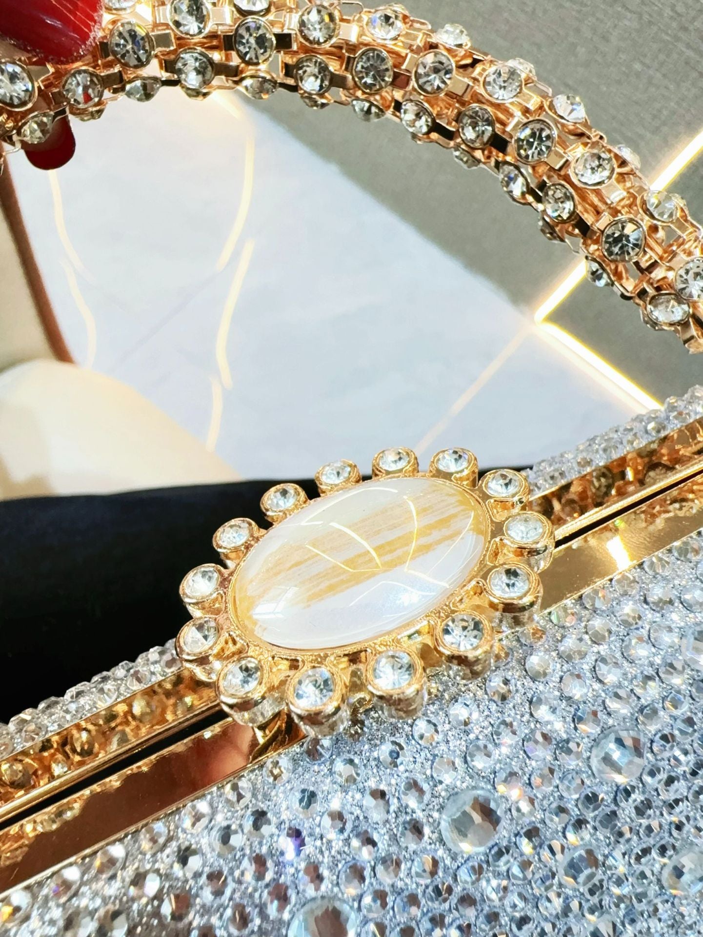 Bolso de Noche con Diamantes - Clutch Elegante para Gala y Banquete