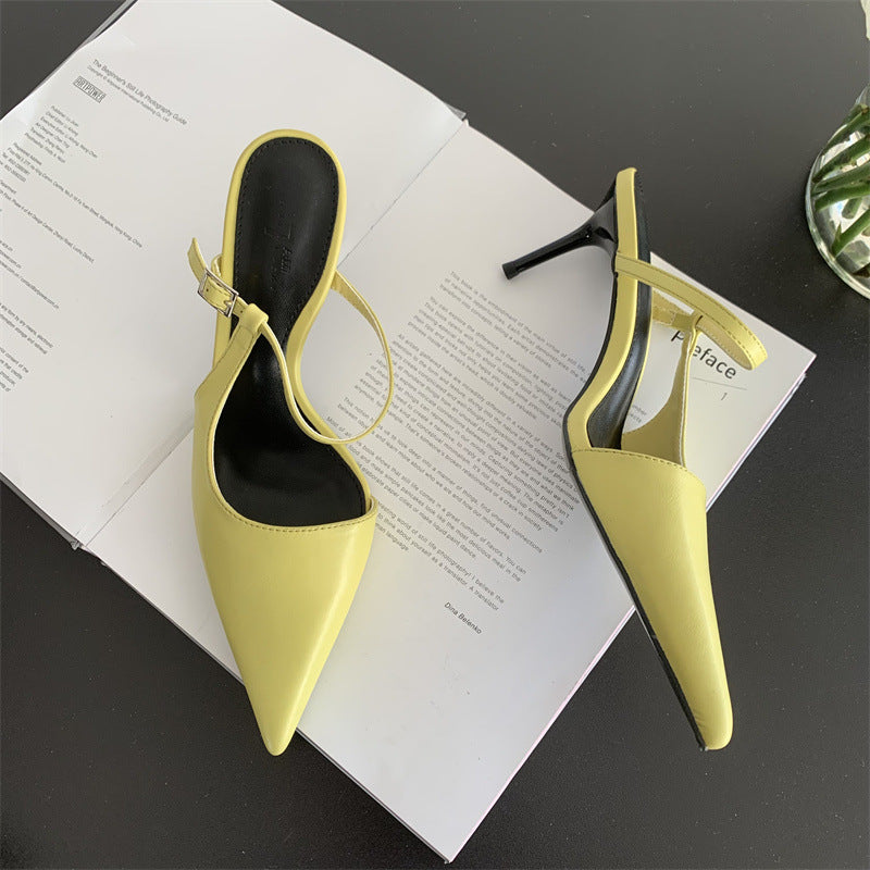 Tacones Stiletto con Hebilla | Punta Fina Retro | Sandalias Sexy Elegantes 2025