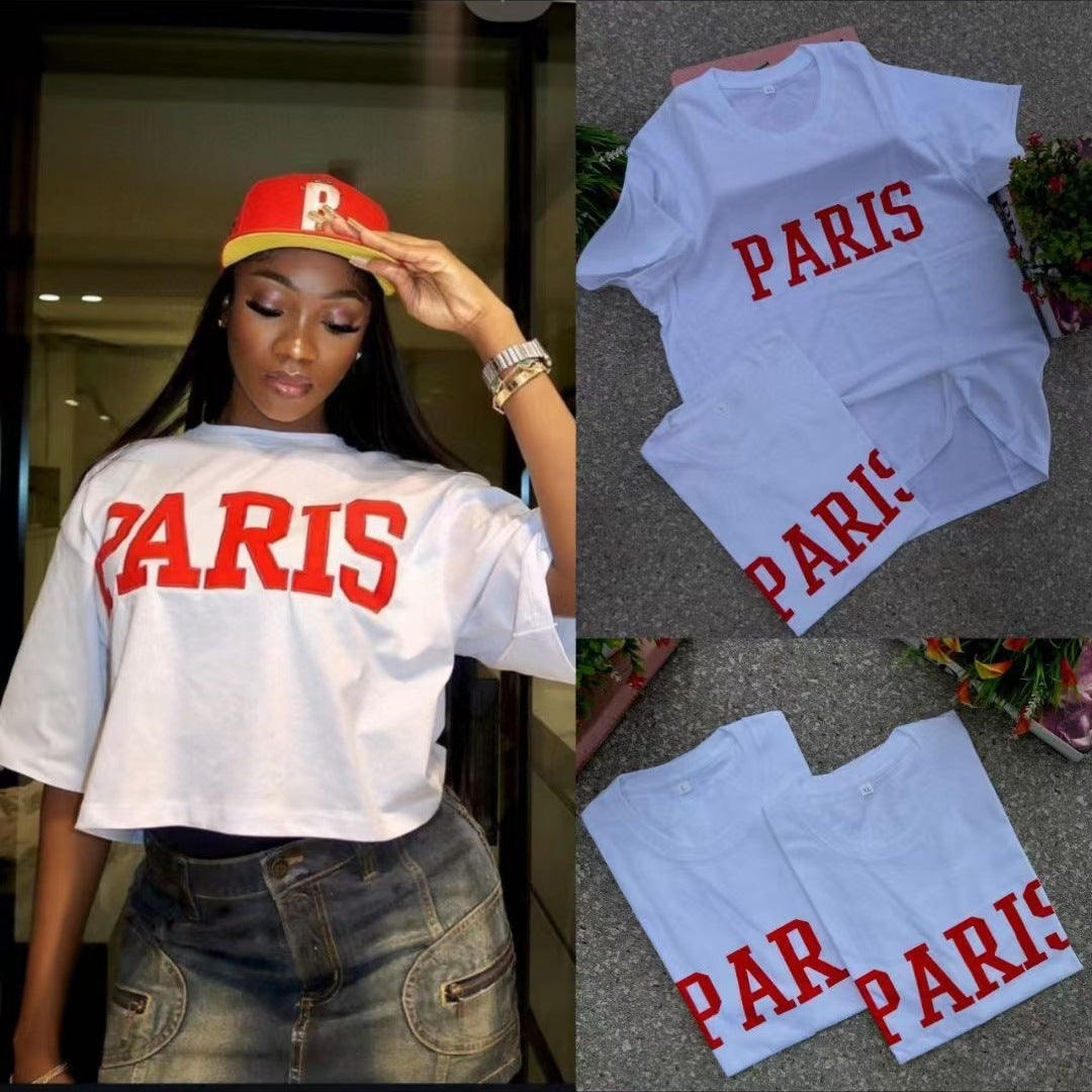 Camiseta Algodón Puro 300g — Estilo Americano Suelta Tendencia Mujer 2026