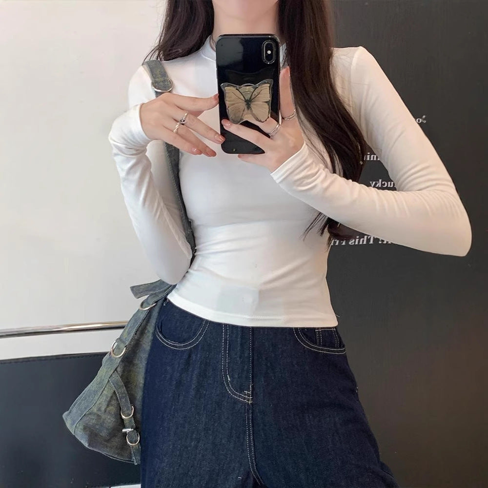 Camiseta Manga Larga Slim Fit Cintura Marcada — Hot Girl Mujer Primavera 2026