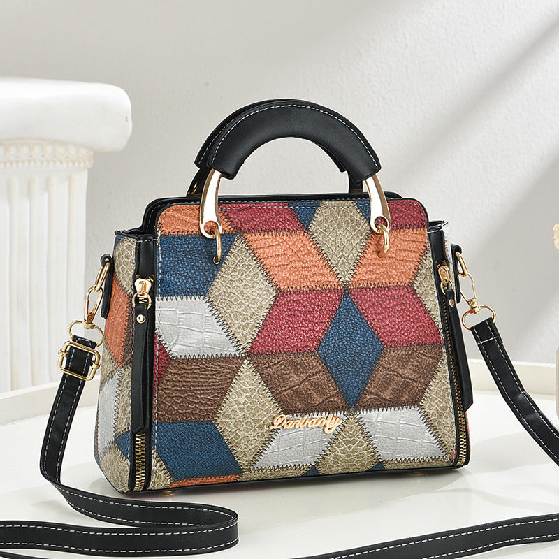 Bolso Estampado Piedra Cuadrado - Bandolera Hombro Elegante 2025