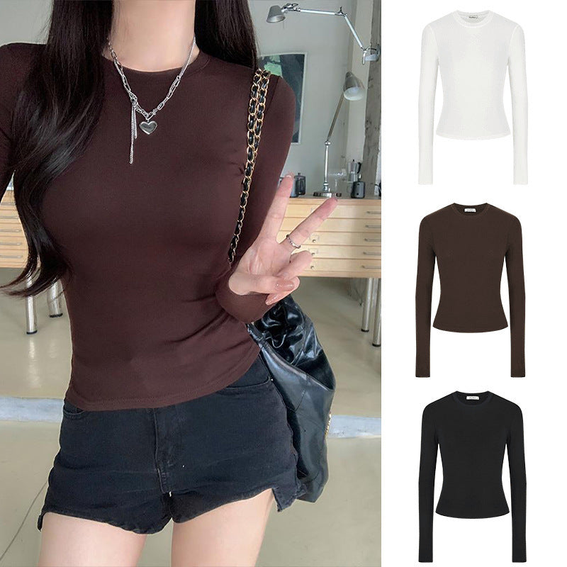 Camiseta Manga Larga Slim Fit Cintura Marcada — Hot Girl Mujer Primavera 2026