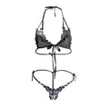 Plus Size Lace Three-Point Lingerie Set – Open Cup Design