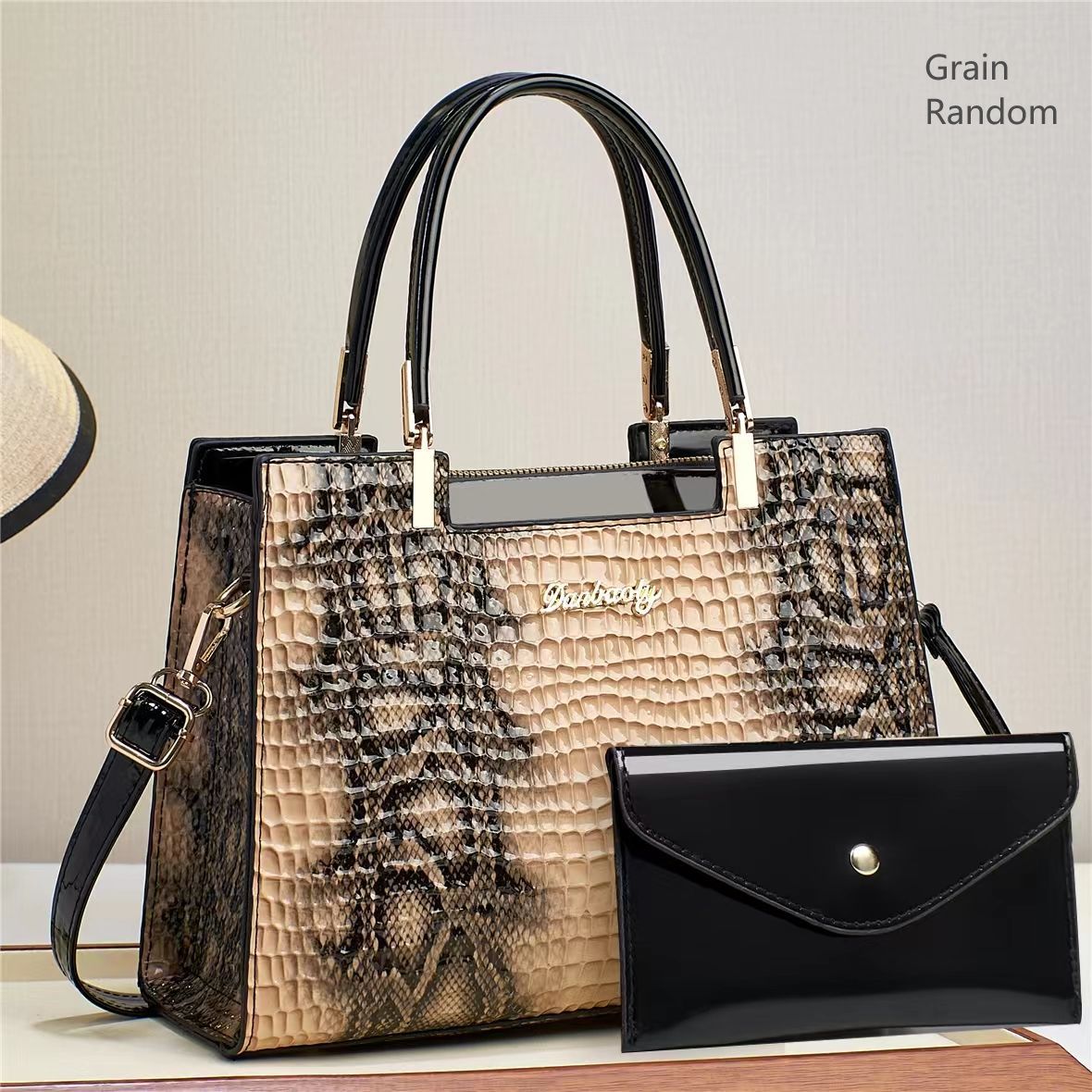 Bolso Bandolera Piel Brillante Cocodrilo - Gran Capacidad Mujer 2025