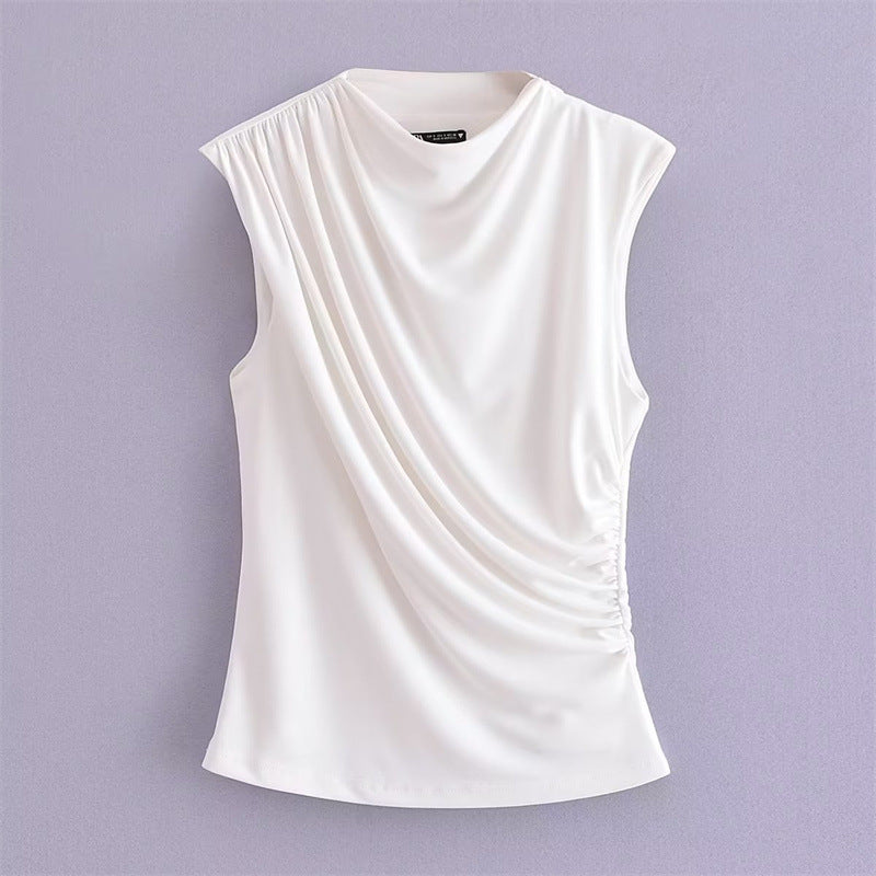 Camiseta Sin Mangas Cuello Redondo — Estilo INS Europeo Mujer 2026