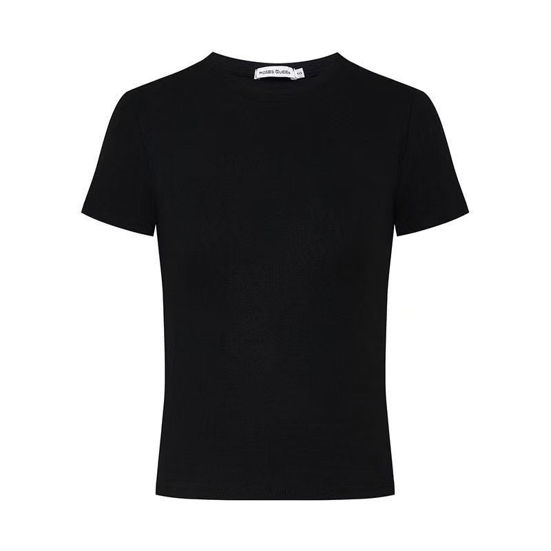 Camiseta Básica Color Sólido Slim Fit — Manga Corta Mujer Verano 2026
