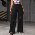 Jeans Wide Leg Azul Claro Lavado — Sueltos Color Puro Mujer 2026