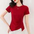 Camiseta Estilo Coreano Manga Corta — Suelta Elegante Transpirable Mujer 2026