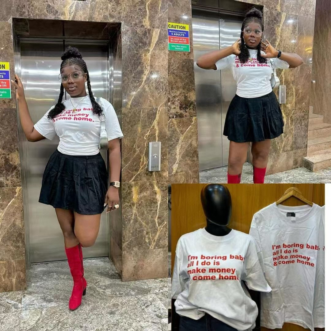 Camiseta Algodón Puro 300g — Estilo Americano Suelta Tendencia Mujer 2026