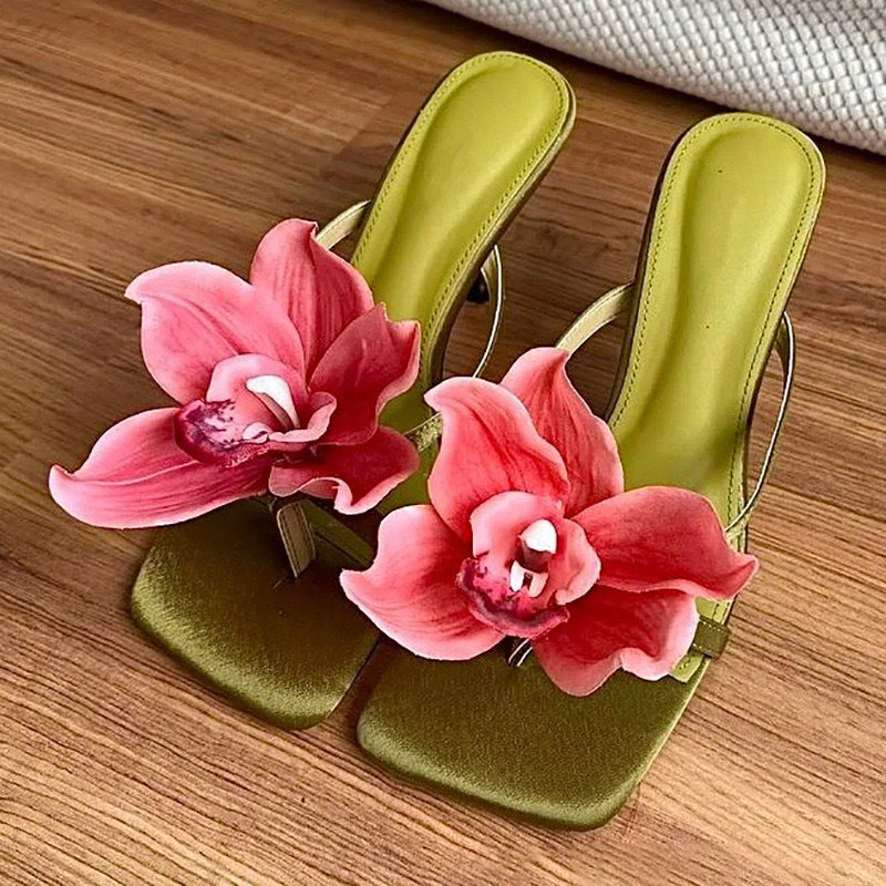 Sandalias Cuña con Flores Talla Grande | Tacón Wedge | Verano Mujer