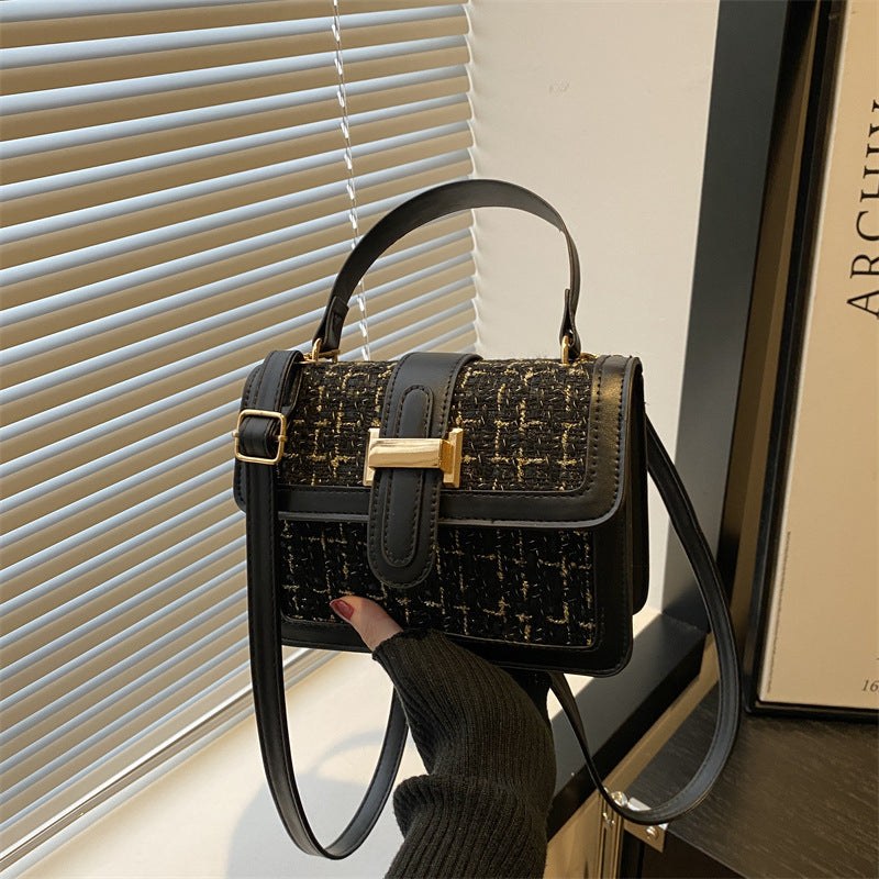 Bolso Tejido Estilo Chanel Pequeño Cuadrado - Bandolera Elegante Mujer