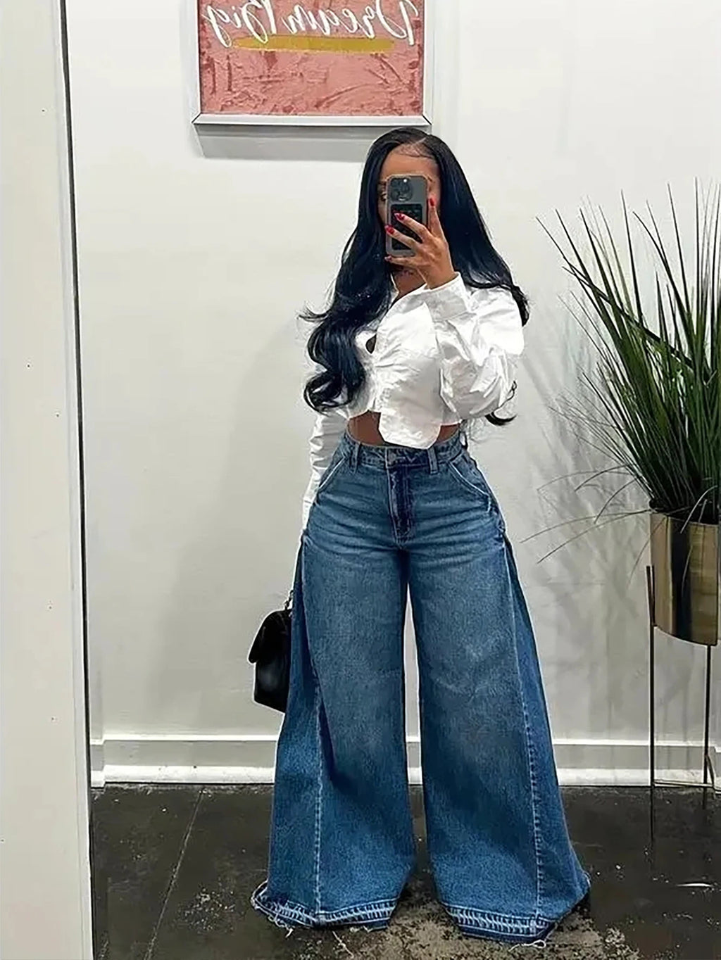 Jeans Wide Leg Vintage Y2K — Acampanados Largos Mujer